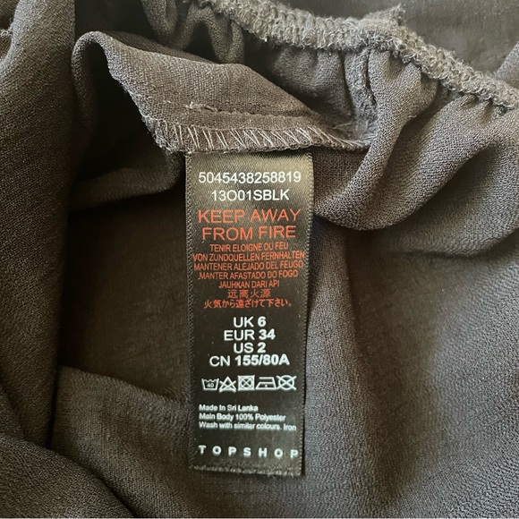 TOPSHOP Black Peplum Top Sz-2 - Picture 7 of 9